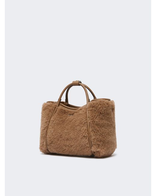 Max Mara Brown Marine Fluffy Xs Top Handle Bag