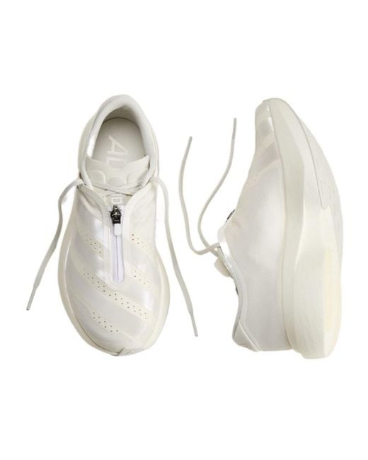 Adidas White Adizero Evo Sl Zip-Up Sneakers