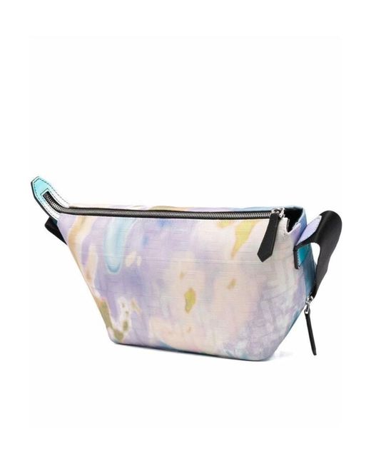 Fendi Blue Tie-Dye Monogram Zipped Belt Bag for men