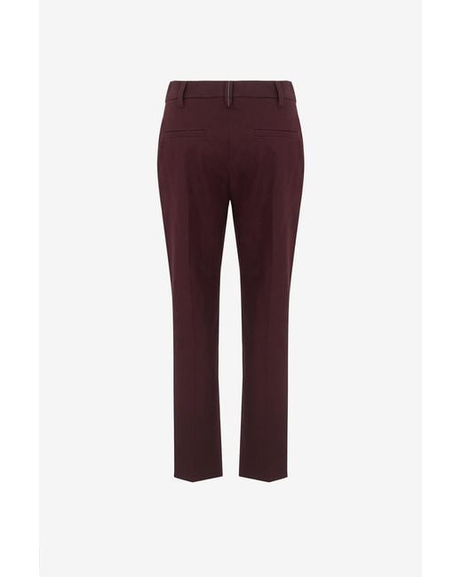 Brunello Cucinelli Purple Casual Pants With Belt Loops