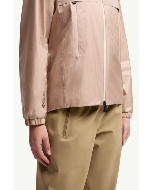 Moncler Natural Fergana Windstopper Hooded Short Down Jacket
