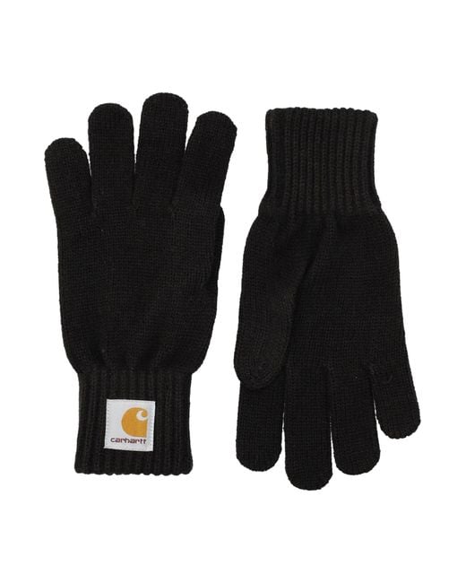 Carhartt Black Lgoo Patch Knitted Golves for men