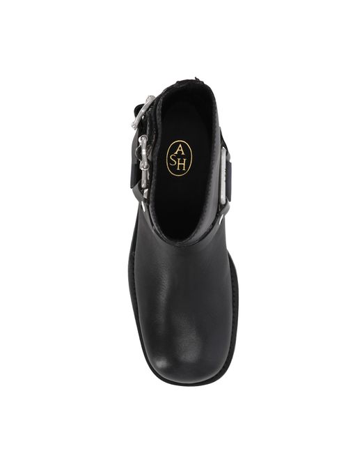Ash Black Round-Headed Short Boots