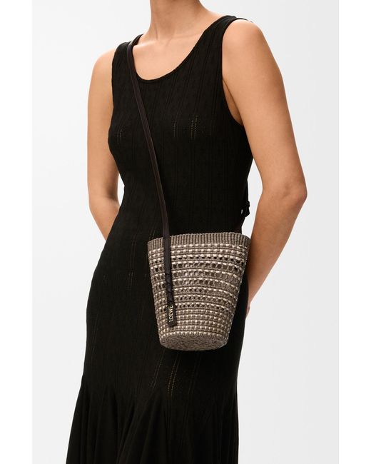 Loewe Gray Paulas Ibiza Braid Pocket Bucket Bag