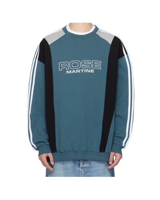 Martine Rose Blue Patchwork Pullover for men