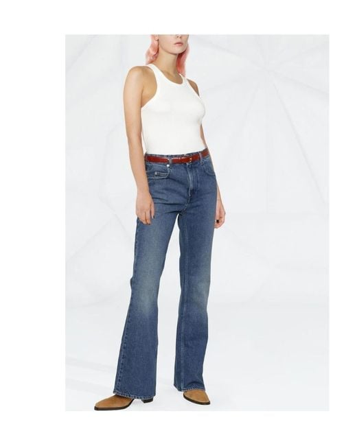 Isabel Marant Blue Wide-Leg High-Waisted Jeans
