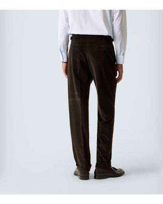 Dunhill Black Cotton And Cashmere Corduroy Straight Pants for men