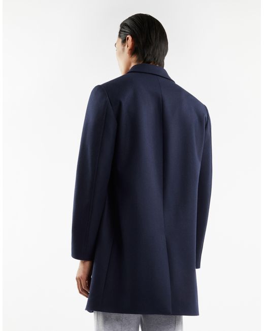 Fay Blue Wool-Cashmere Single-Breasted Coat for men