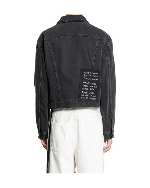 Ann Demeulemeester Black Long Sleeve Denim Jacket for men