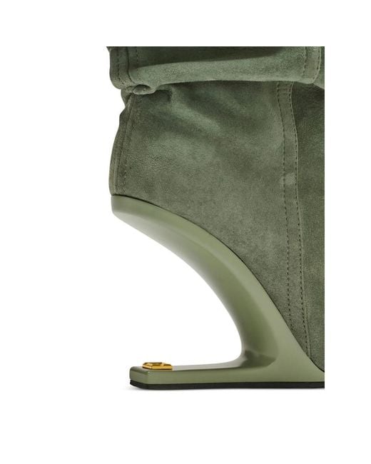 Balmain Green No Wedge Ankle Boots