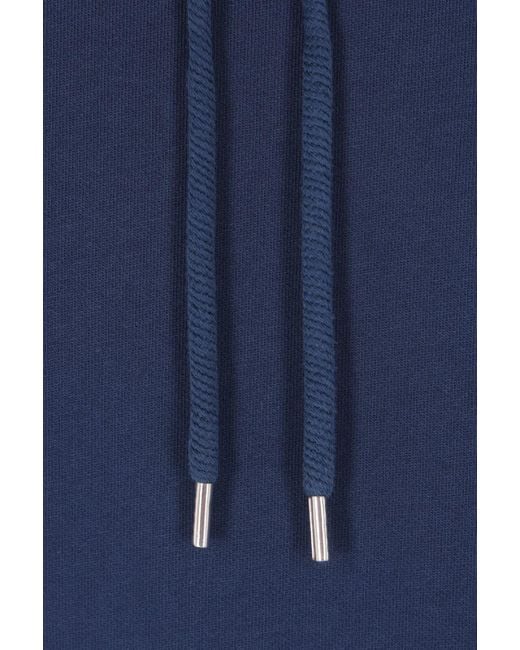 Maison Kitsuné Blue Maison Kitsuné Fox Printed Drawstring Hoodie for men