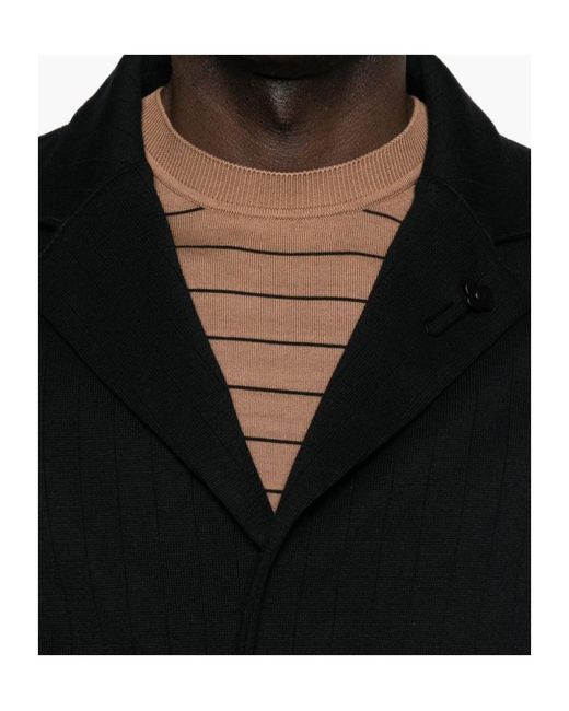 Lardini Black Notched Patch-Pocket Jacket for men