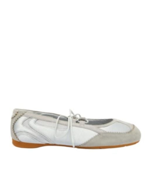 DIESEL White D-Mile Ballet Flats