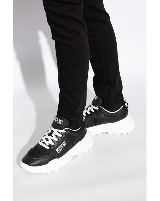 Versace Jeans Black Couture Chunky Logo Sneakers for men
