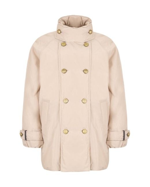 Brunello Cucinelli Natural Long-Sleeved Cotton-Padded Jacket