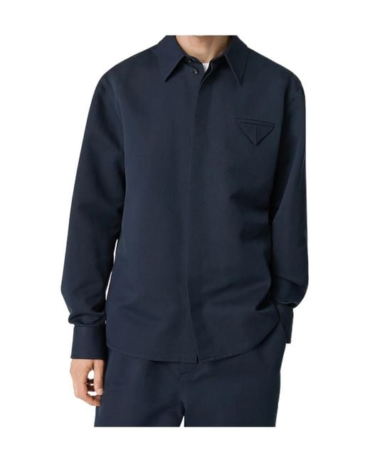 Bottega Veneta Blue Twill Shirt for men