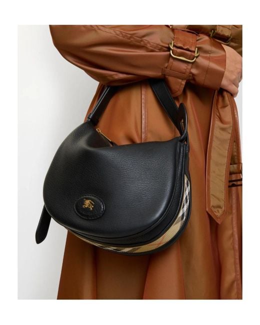 Burberry Black Ekd Foldover-Top Shoulder Bag