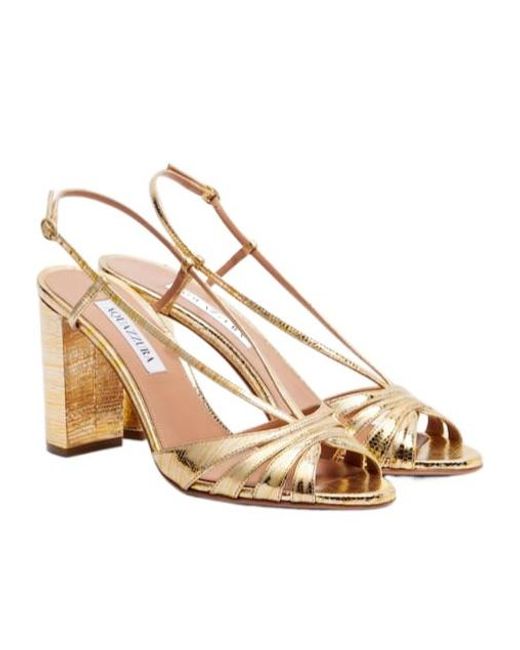 Aquazzura Metallic Leather Sandals