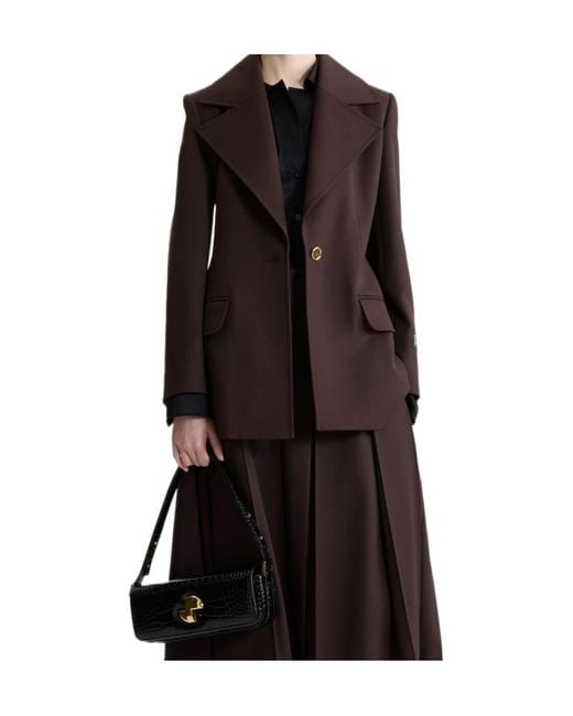 Patou Brown Collared Belted Coat