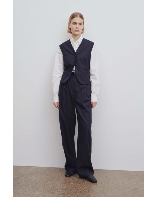 The Row Blue Logo Dress Pants