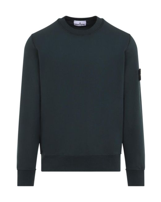 Stone Island Blue Logo-Patch Sweatshirt for men