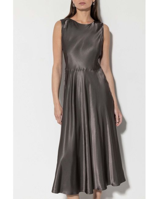 Luisa Cerano Brown Satin Dress