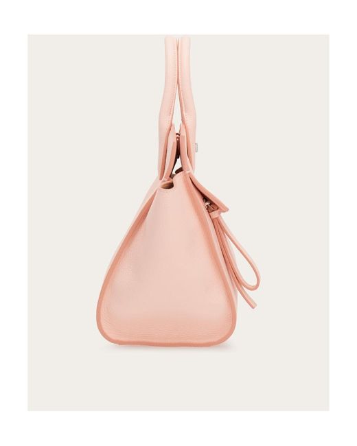 Ferragamo Pink Studio Soft Logo Shoulder Bag