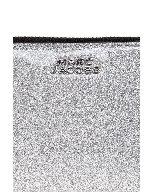 Marc Jacobs White The Coated Glitter Everyday Slim Compact Wallet