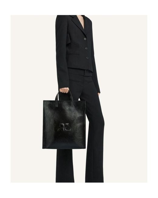 Courreges Black Naplack Tote Bag for men