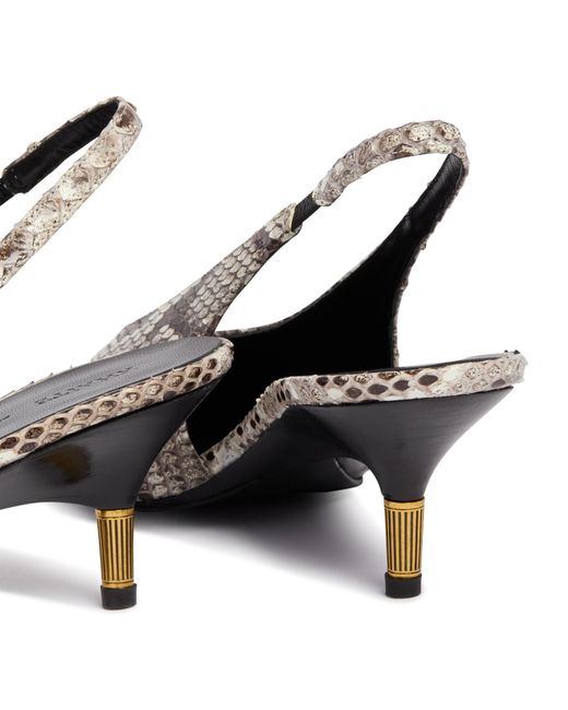 Khaite White Bella Low Python-Print Pumps