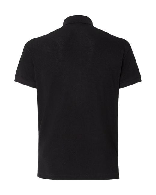 Fendi Black Logo Plaque Short-Sleeve Polo Shirt for men