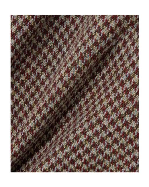 Giuliva Heritage Brown Houndstooh Wool Wide-Leg Pants