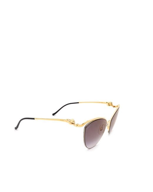 Cartier White Panthère Cat-Eye Sunglasses