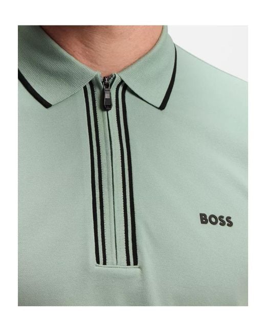 Boss Green Boss Zip Placket Polo Shirt for men