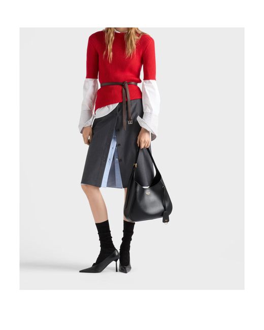 Prada Black Boogie Medium Leather Bag