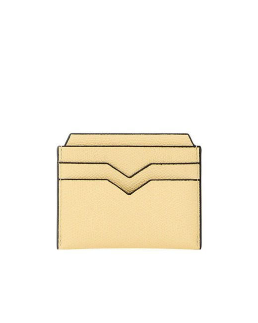 Valextra Metallic V-Shaped Lacquered Edge Cardholder