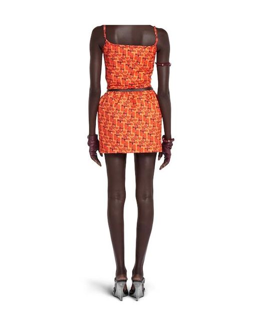 Gucci Red Horsebit Printed Mini Skirt