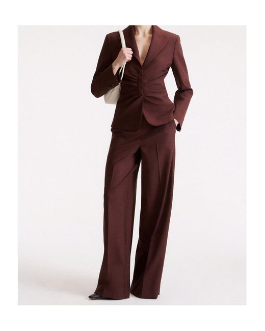 Marella Purple Ruched-Detail Blazer