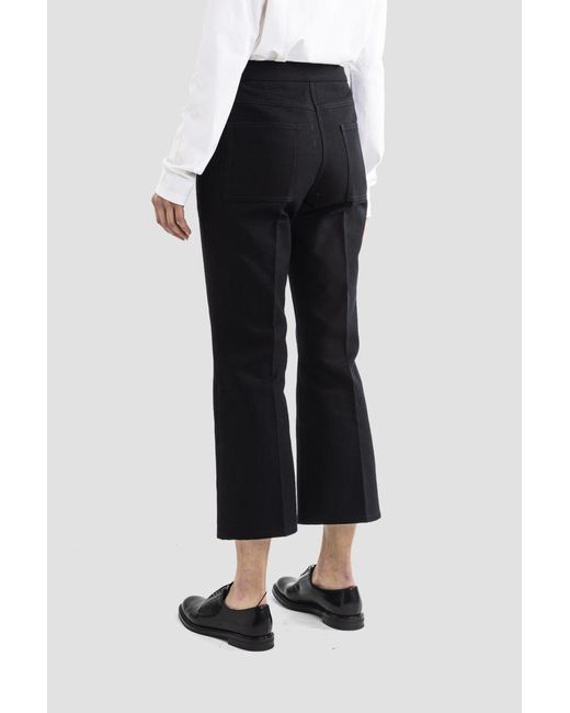 Jil Sander Black Flared Cropped Tailored Trousers