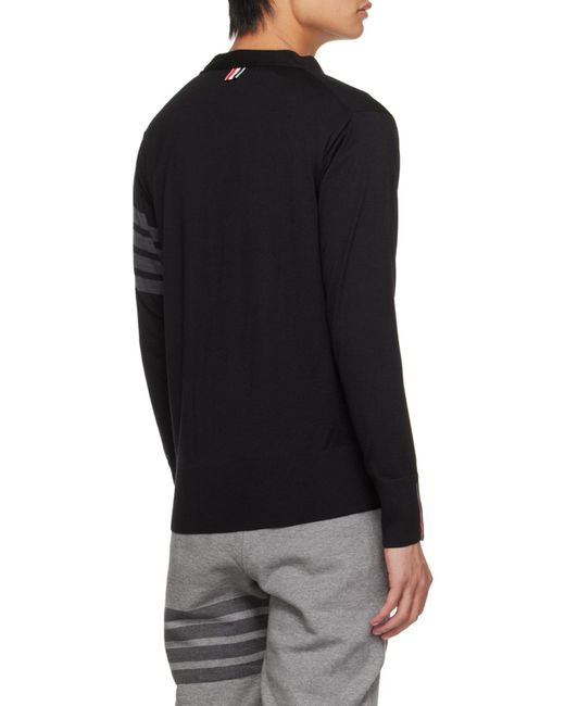 Thom Browne Blue 4-Bar V-Neck Cardigan for men