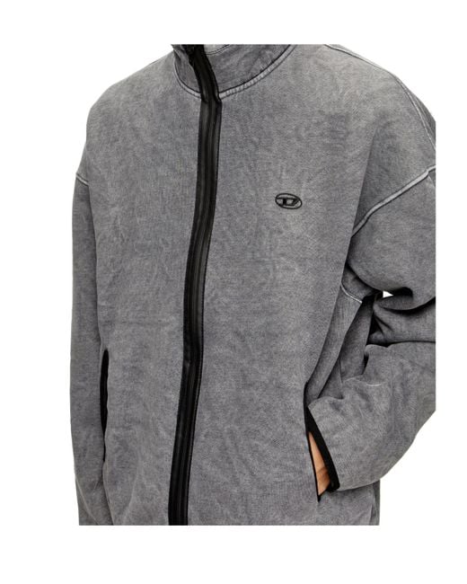 DIESEL Gray S-Baty-New Zip-Up Sweatshirt for men
