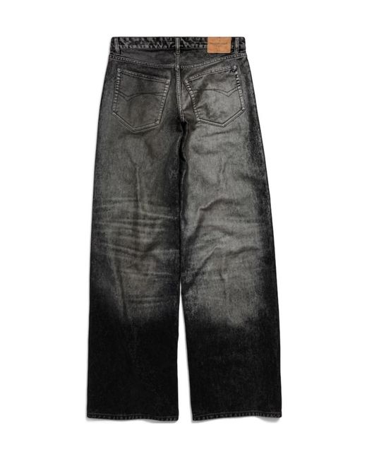 Balenciaga Gray Wide Leg Baggy Jeans