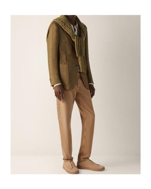 Zegna Green Cashmere Linen And Silk Jacket for men
