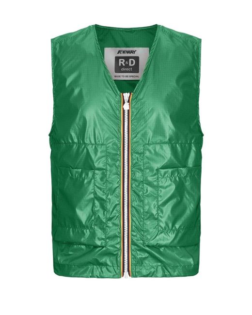 K-Way Green Barnel Zipped Vest for men