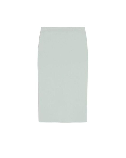 Max Mara White Slit Midi Skirt