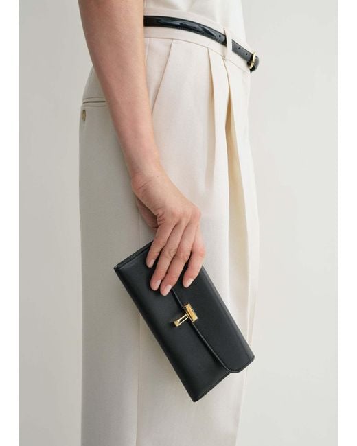 Totême Black Totême T Lock Fold-Over Wallet