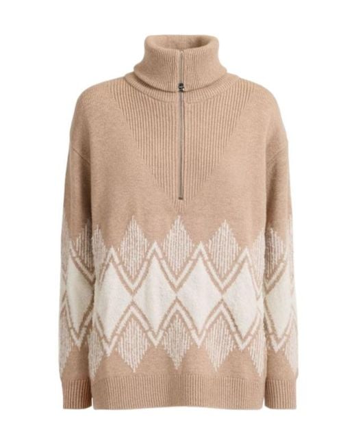Varley Natural Hedda Fairisle Half-Zip Sweater