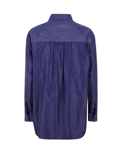 Aspesi Blue Button-Down Collar Shirt