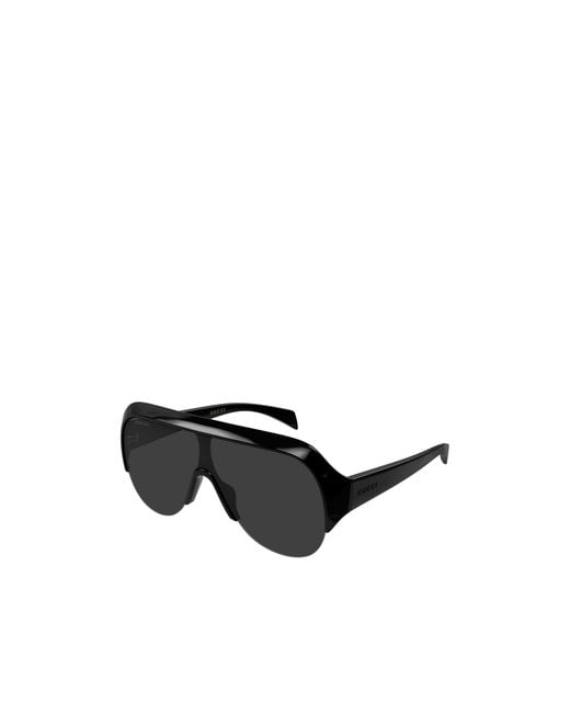 Gucci Black Eyewear Shield Frame Sunglasses