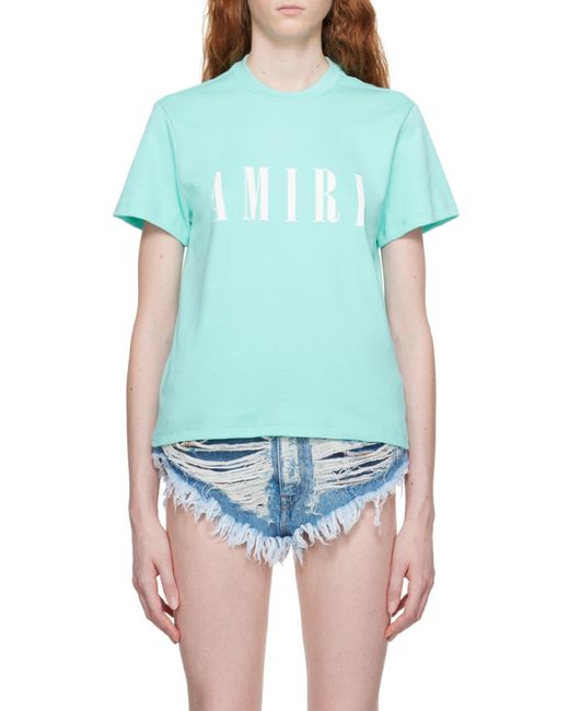 Amiri Blue Logo-Print Cotton T-Shirt